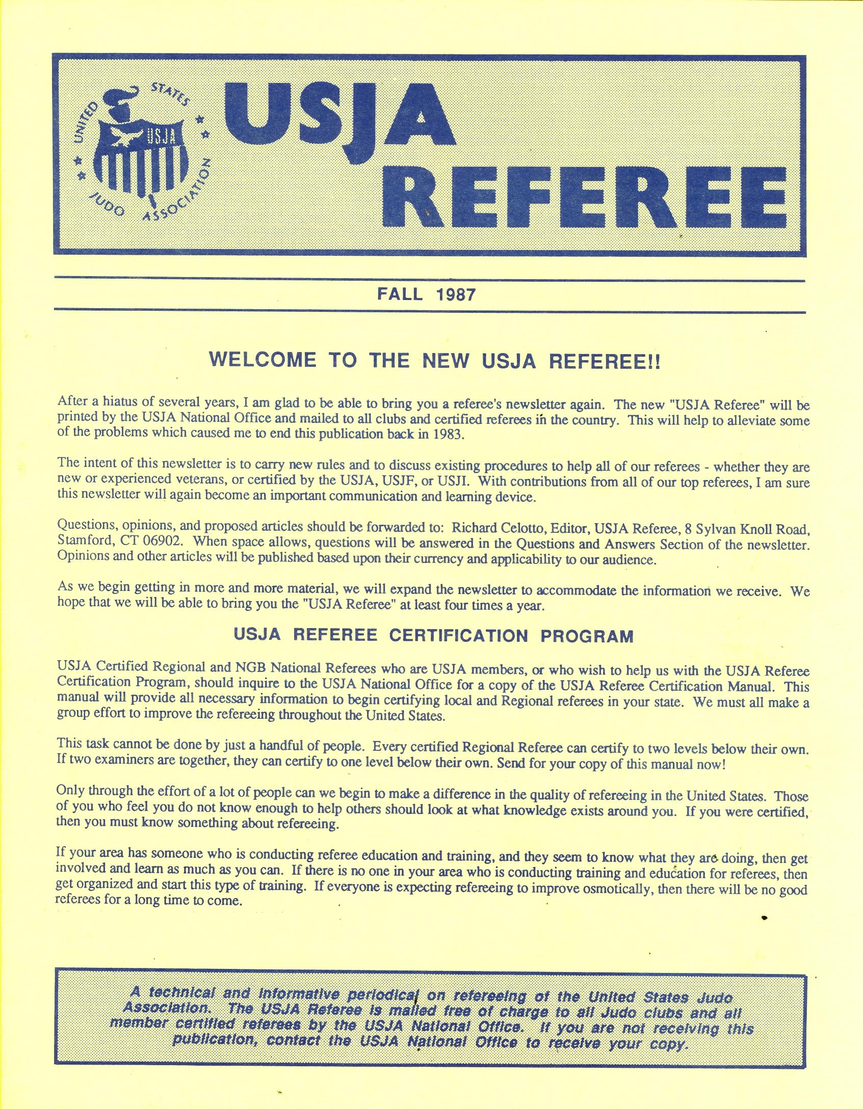 Fall 1987 USJA Referee